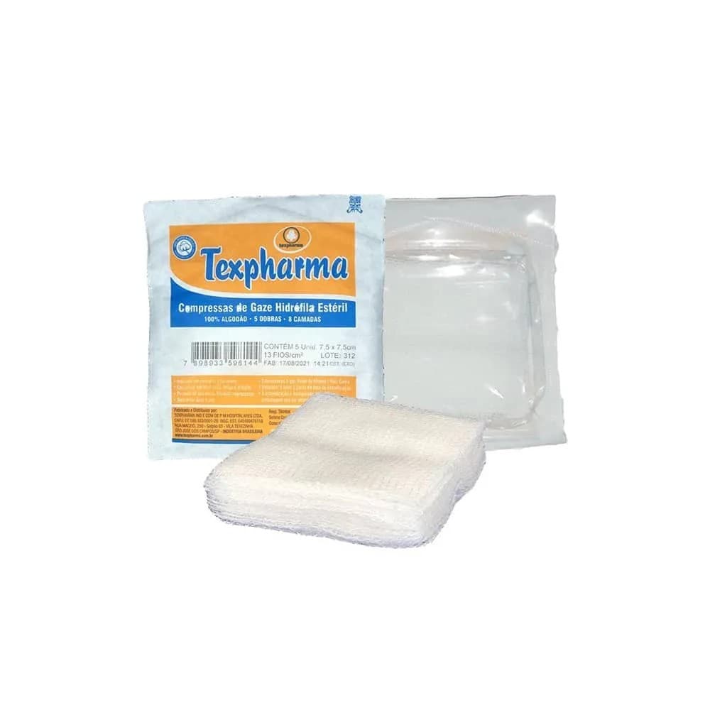 40 X Pacotes Compressas de Gaze Estéril - Texpharma - 10/20/30/40X