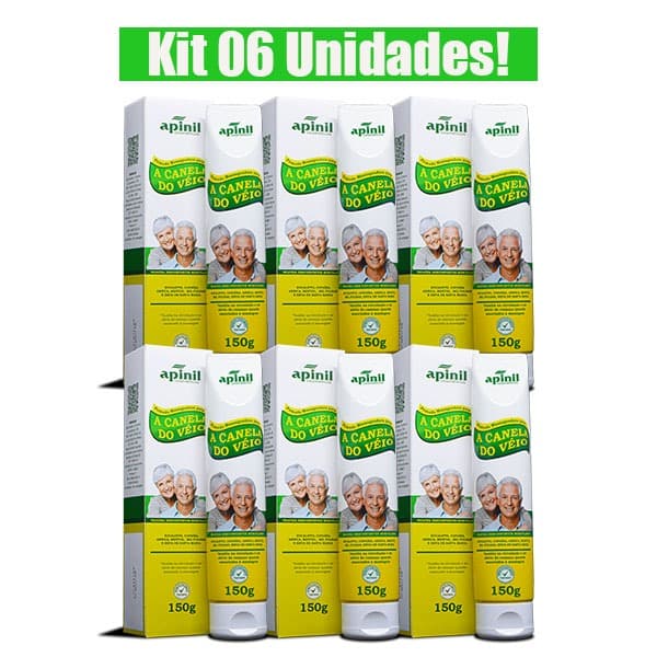 KIT 6 UNIDADES POMADA MASSAGEADORA CANELA DO VÉIO 150g APINIL