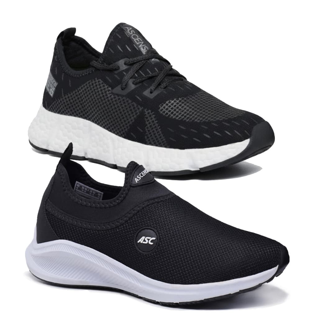 Tênis Calce Fácil + Tênis Esportivo – Kit 2 Pares Masculino/Feminino Leves e Confortáveis
