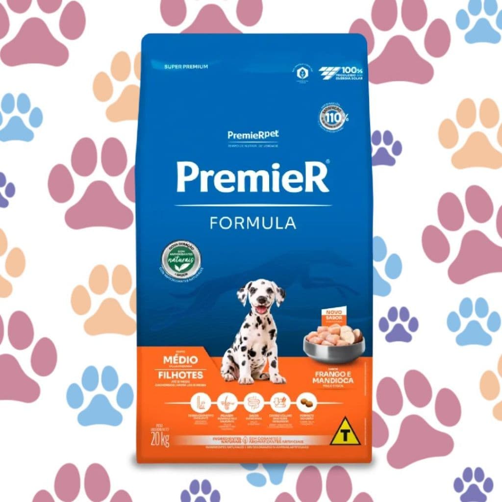 Ração Para Cachorros Filhotes Médios Formula Frango 20kg Premier