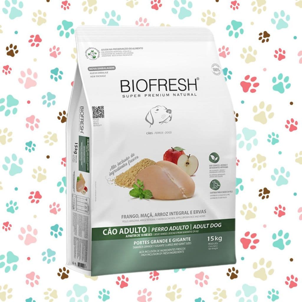 Ração Para Cachorros Adultos Grandes E Gigantes Sabor Frango 15kg Biofresh