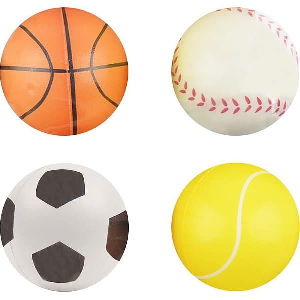 Kit Bolinhas Mistas para cachorro de borracha maciça Esportes 60mm PCT com 4