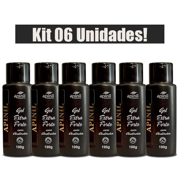 KIT 6 UNIDADES GEL MASSAGEADOR EXTRA FORTE COM ANDIROBA 190g APINIL