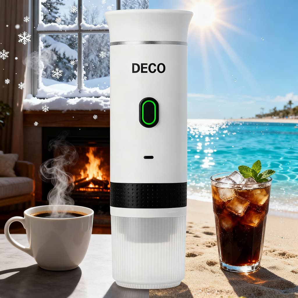 Máquina de Café Expresso Portátil 3 em 1 Elétrica Preta Cafeteira cápsulas ou Café Moído Recarregável USB