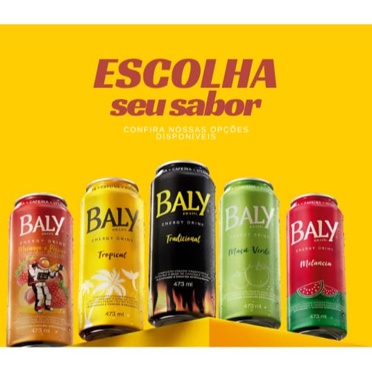 PACK c/6 Unidades Energético Baly Energy Drink 473ml
