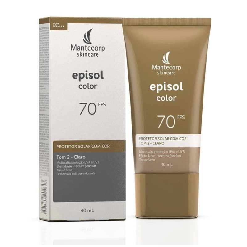 Protetor Solar Episol Color Tom 2 Claro com FPS 70 40 ml