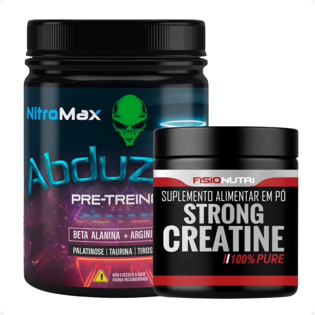 Kit 1 Pré Treino Abduzido + 1 Suplemento Alimentar em Pó Strong Creatine