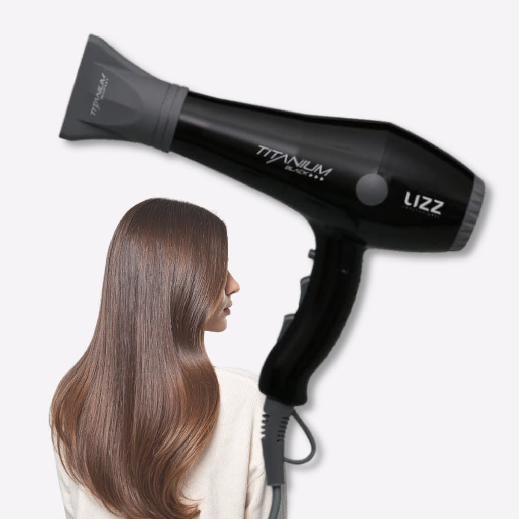 Secador de Cabelo Profissional Potente Lizz Titanium Black