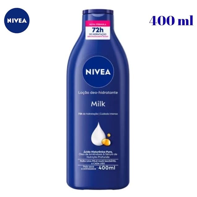 Loção Hidratante Nivea Milk com Ácido Hialurônico Hidratação Profunda Pele Seca a Extra seca 400ml