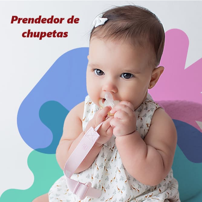 Prendedor de chupeta acessório infantil liso rosa azul 14 cm Pimpolho