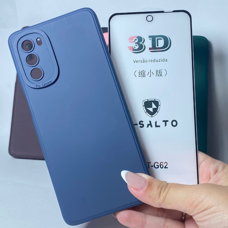 CAPA G62 + Película 3D Kit Motorola Capinha Case Protetora Celular Silicone
