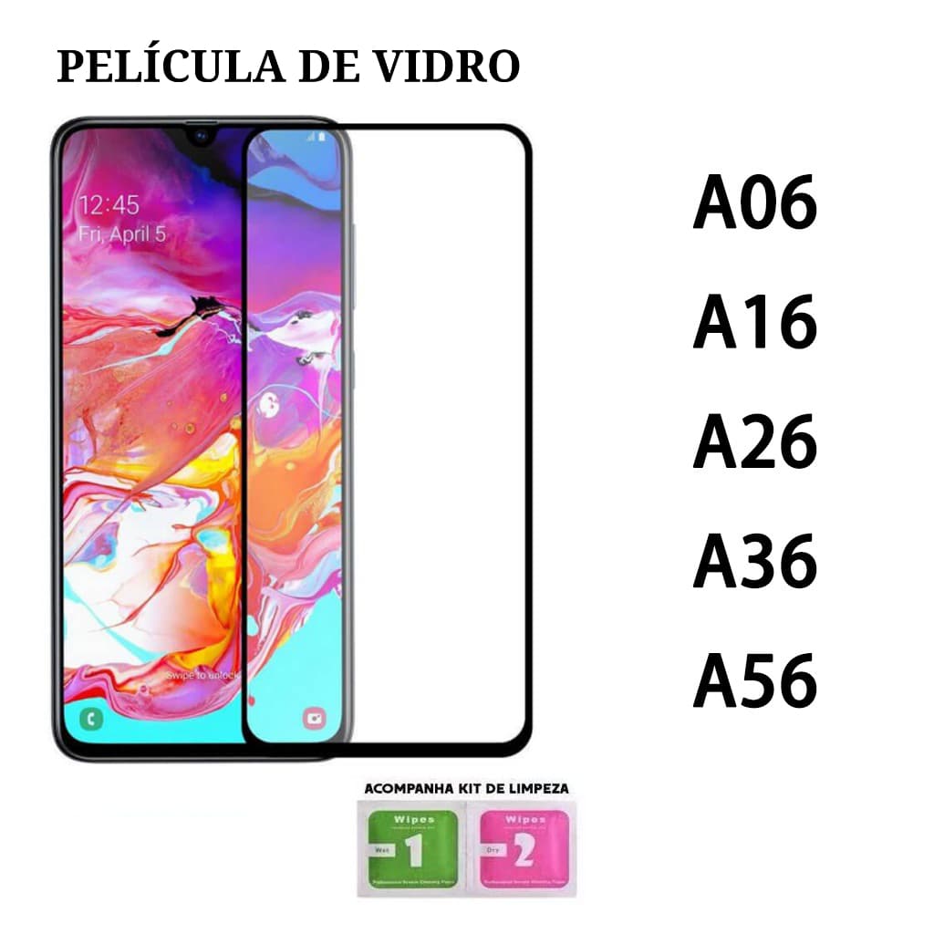 Película De Vidro 3D/9D Temperado HD ParaPara Samsung A06 A16 A26 A36 A56