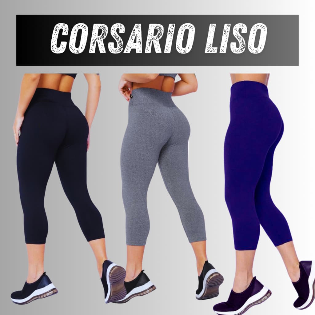 Corsario Feminina capri academia malhar cintura alta fitness