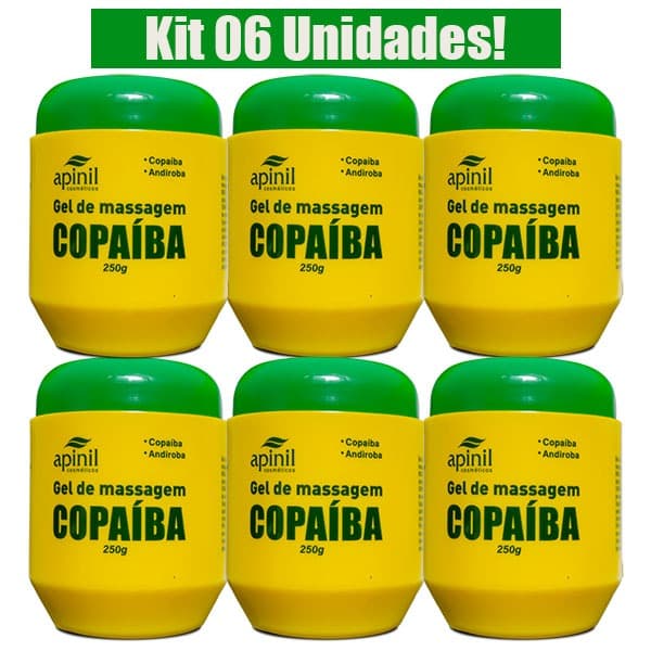 KIT 6 UNIDADES GEL DE MASSAGEM COPAÍBA 250g APINIL