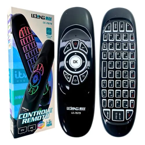 Mini Controle Teclado Air Mouse LE-7679 Sem Fio 2.4G  Para Smart TV PC Projetor