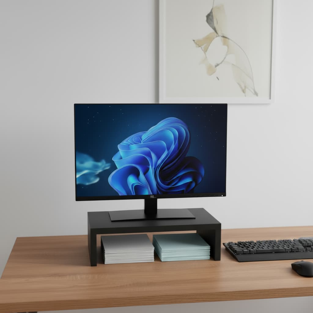 Base para Monitor MDF 33cm Home Office Mesa Gamer Suporte Notebook Organizador Decorativo Bancada