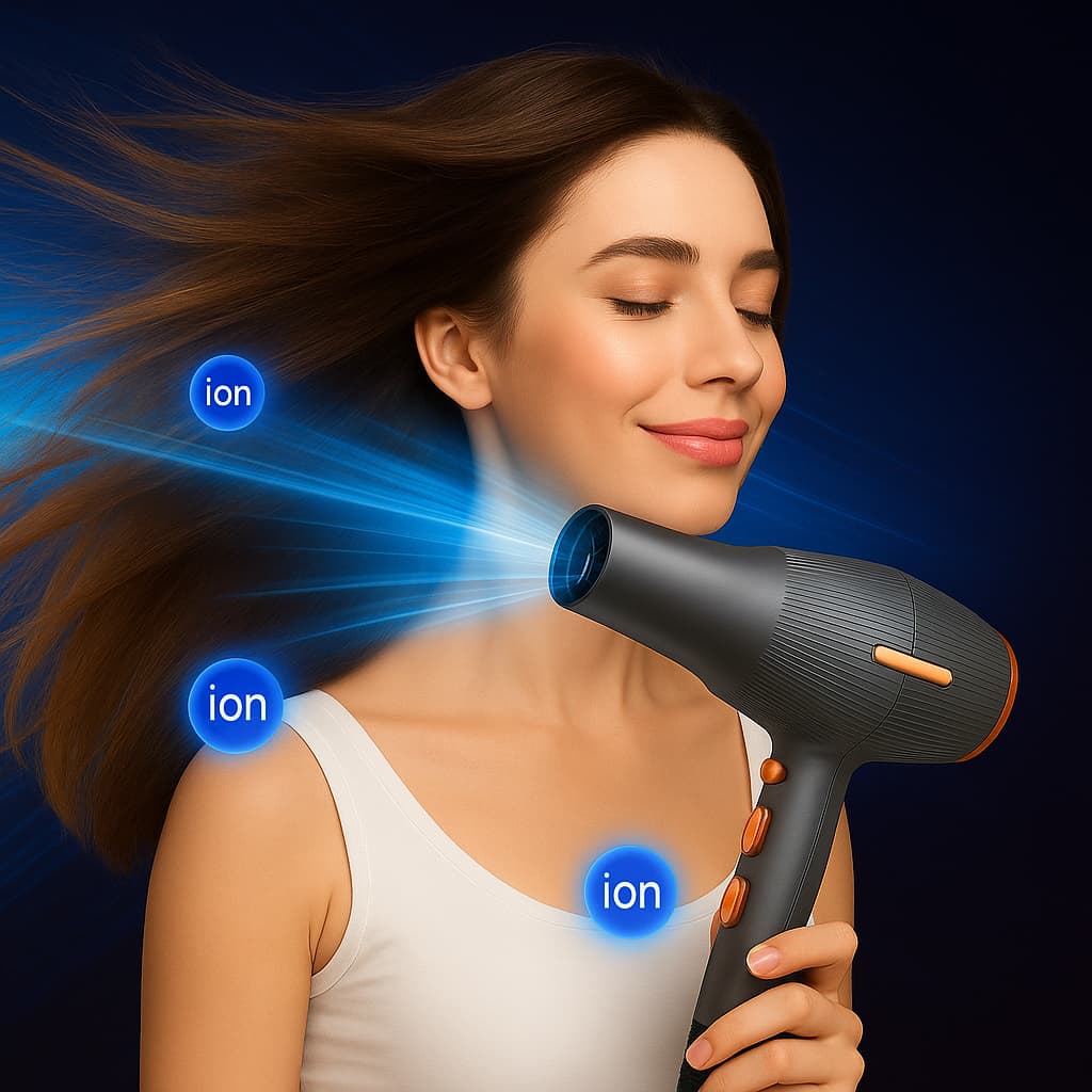 Secador de Cabelo Profissional 3200W Íons Negativos Secagem Rápida 3 Temperaturas 2 Velocidades