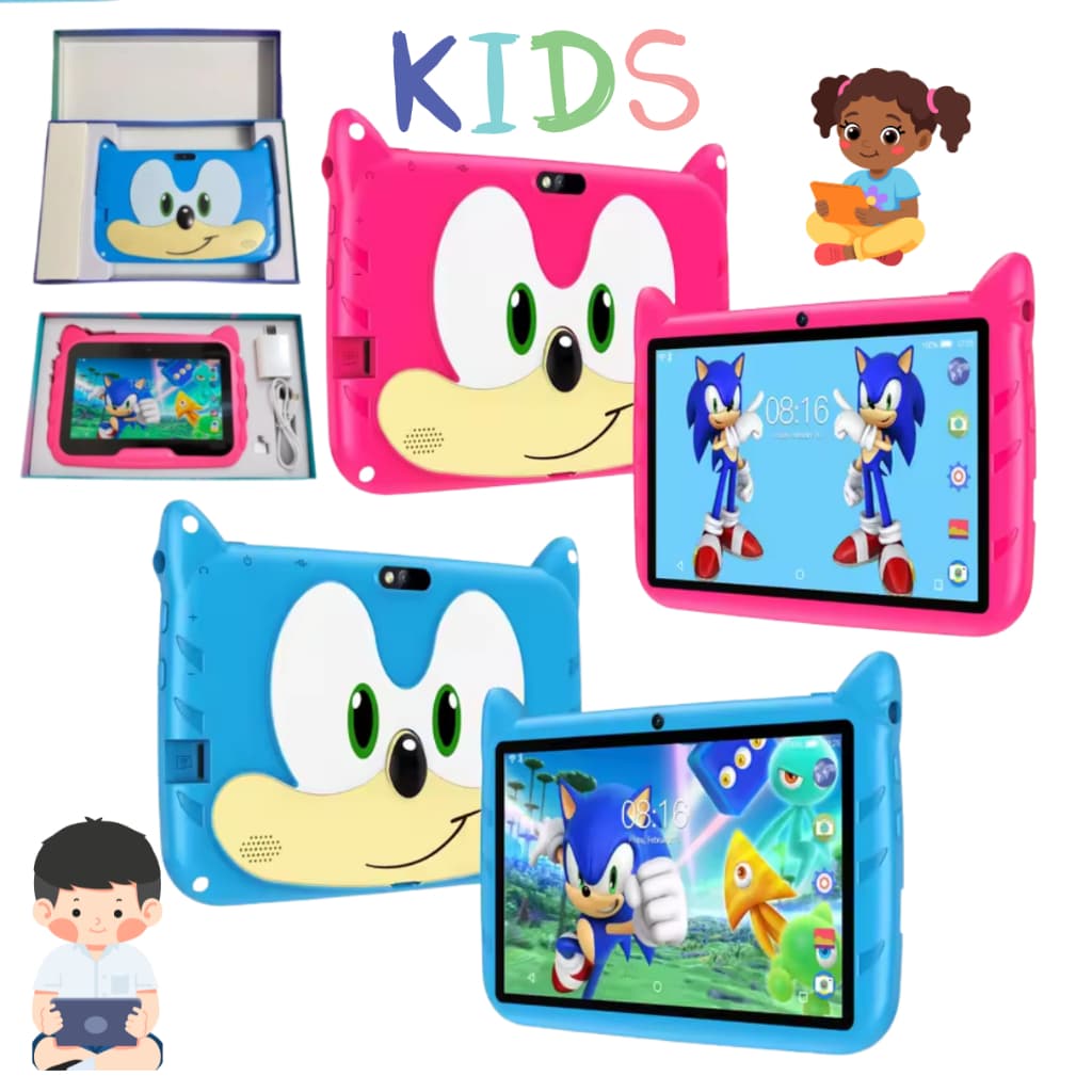 Tablet Infantil Kids Educativo Sonic Android Jogos Youtube Para Meninos e Meninas