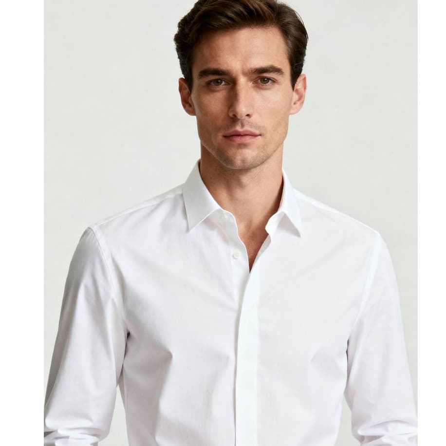 Camisa Social Slim Fit Manga longa Preta Branca  Oferta Envio Imediato
