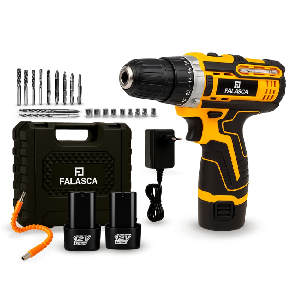 PARAFUSADEIRA E FURADEIRA A BATERIA PF12B2 12V COM DUAS BATERIAS F01 4978 – FALASCA