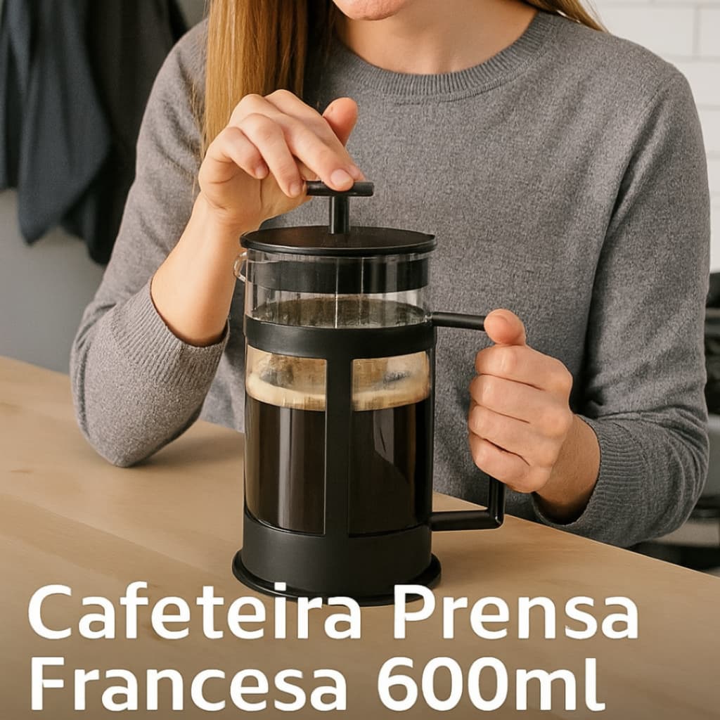 Cafeteira Prensa Francesa 600ml Café Cremeira Café Expresso Leite Cremoso
