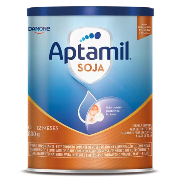 Aptamil Soja 800g – Fórmula Infantil à Base de Soja, 0 a 12 Meses, Sem Glúten, Sem Leite