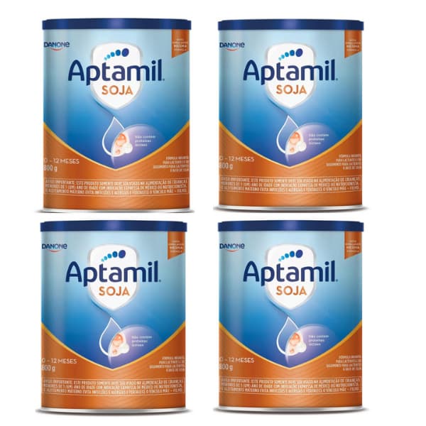 Kit com 4 Aptamil Soja 800g – Fórmula Infantil à Base de Soja,  0 a 12 Meses