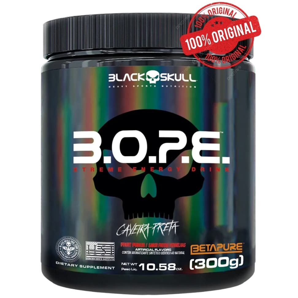 Pré Treino B.O.P.E. 300g - Black Skull - Rende 60 Doses