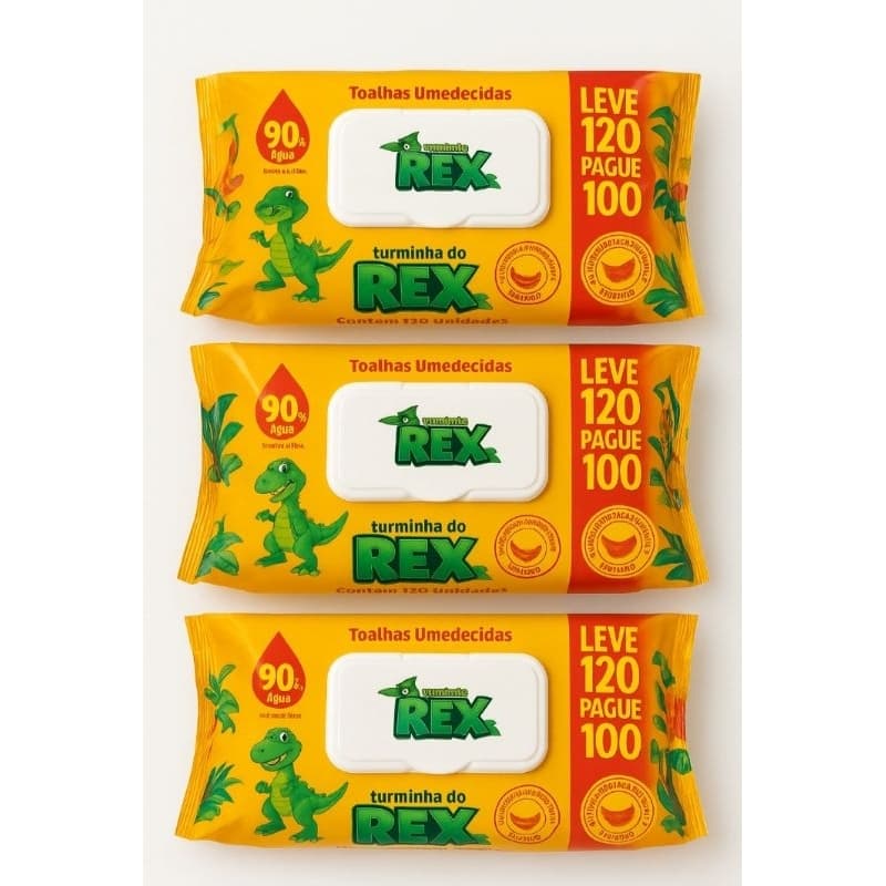 Kit com 360 Lenços Umedecidos / 3 Pacotes - Lencinho Umedecido  Promoção Kit 3 Pacotes toalhas  Umedecida