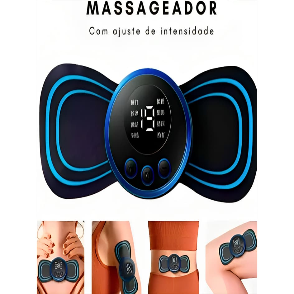 Massageador Elétrico Portátil EMS -  Para Dor Muscular, Cervical, Lombar