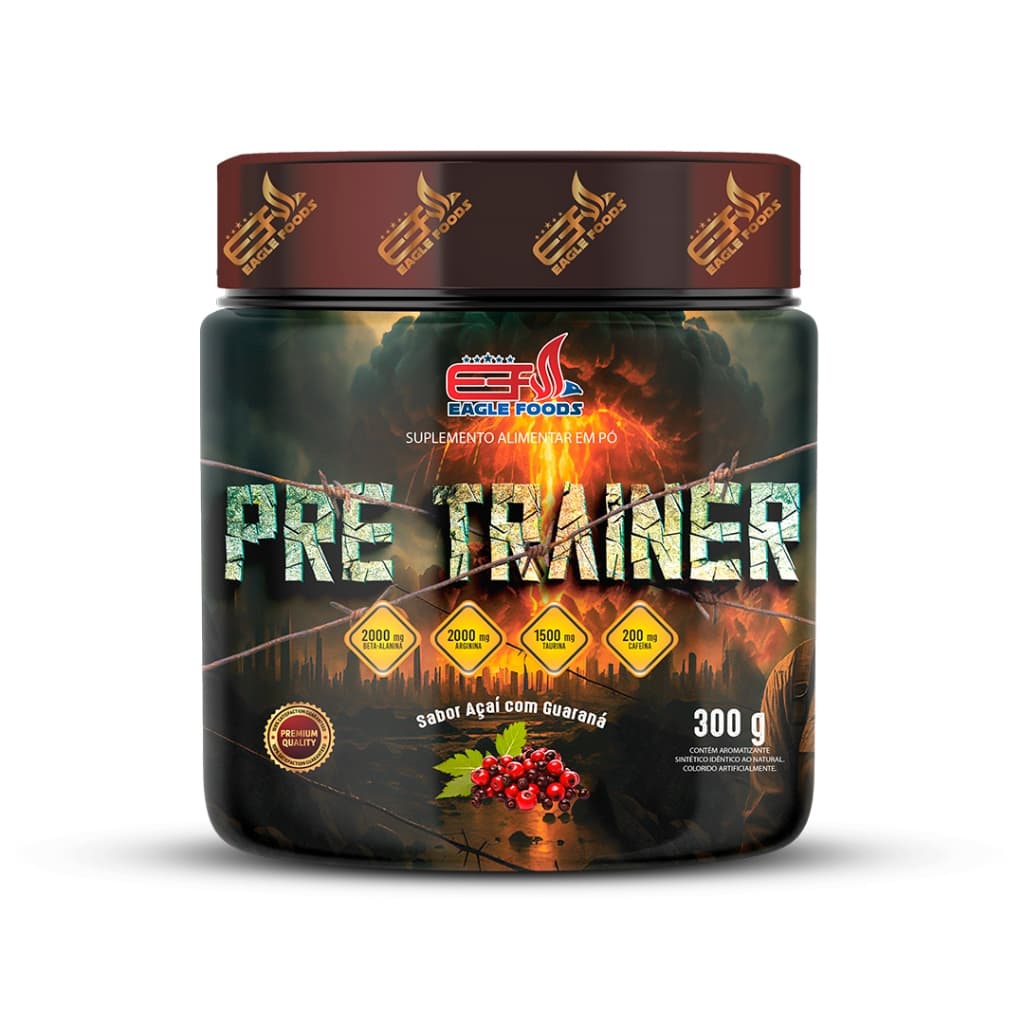 Pre Treino PreTrainer maior foco, energia e resistência Pote 300gr. - Eagle Foods