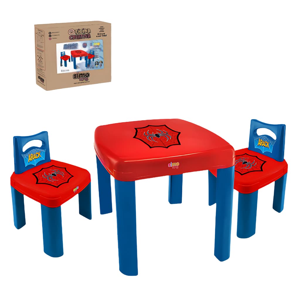 Mesa mesinha Infantil Arack c/ duas cadeiras infantil menino