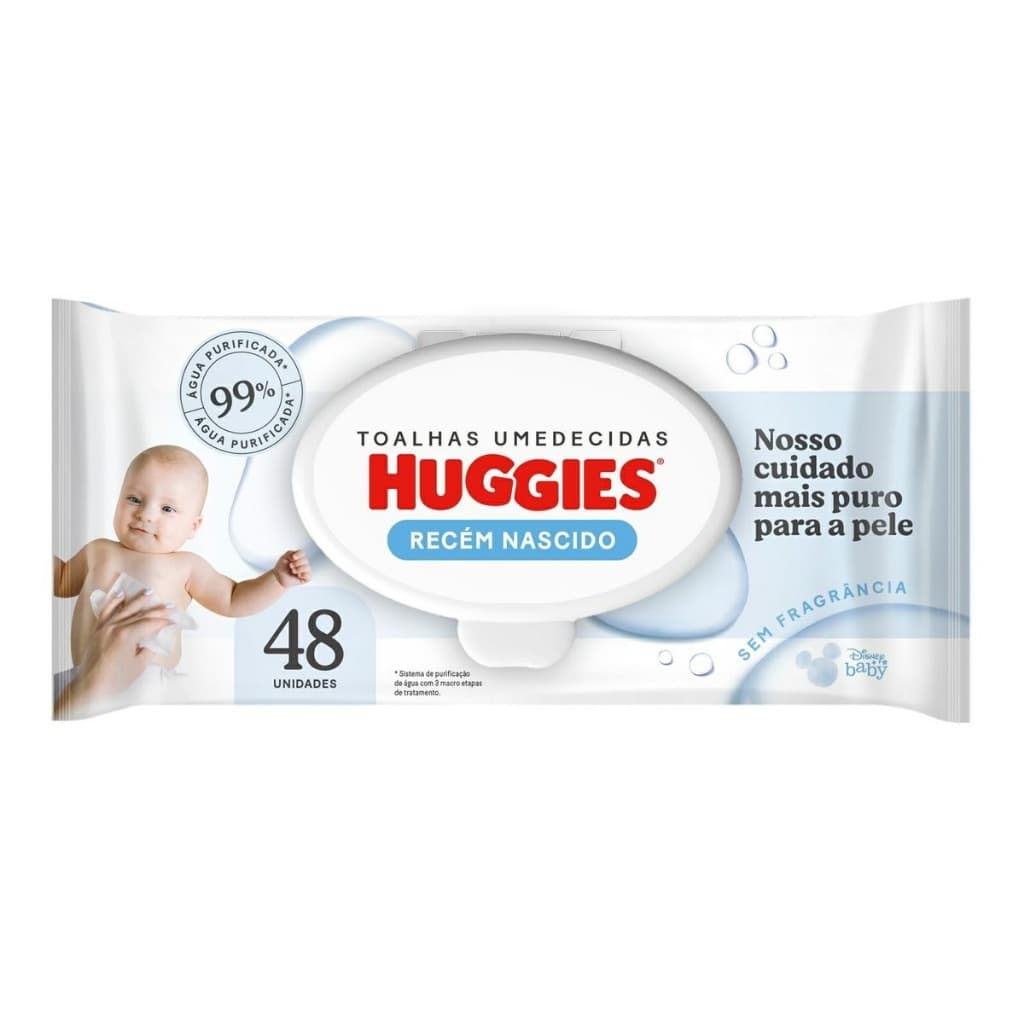 Lenço Umedecido Huggies Baby Recém-Nascido 48 Lenços