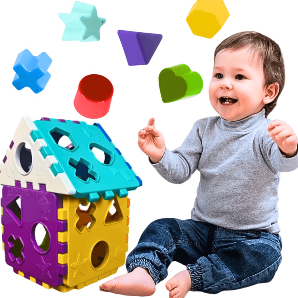 Brinquedo Educativo 2 em 1 monta desmonta peças de encaixar bebe Casa Educativa Baby Casinha menina
