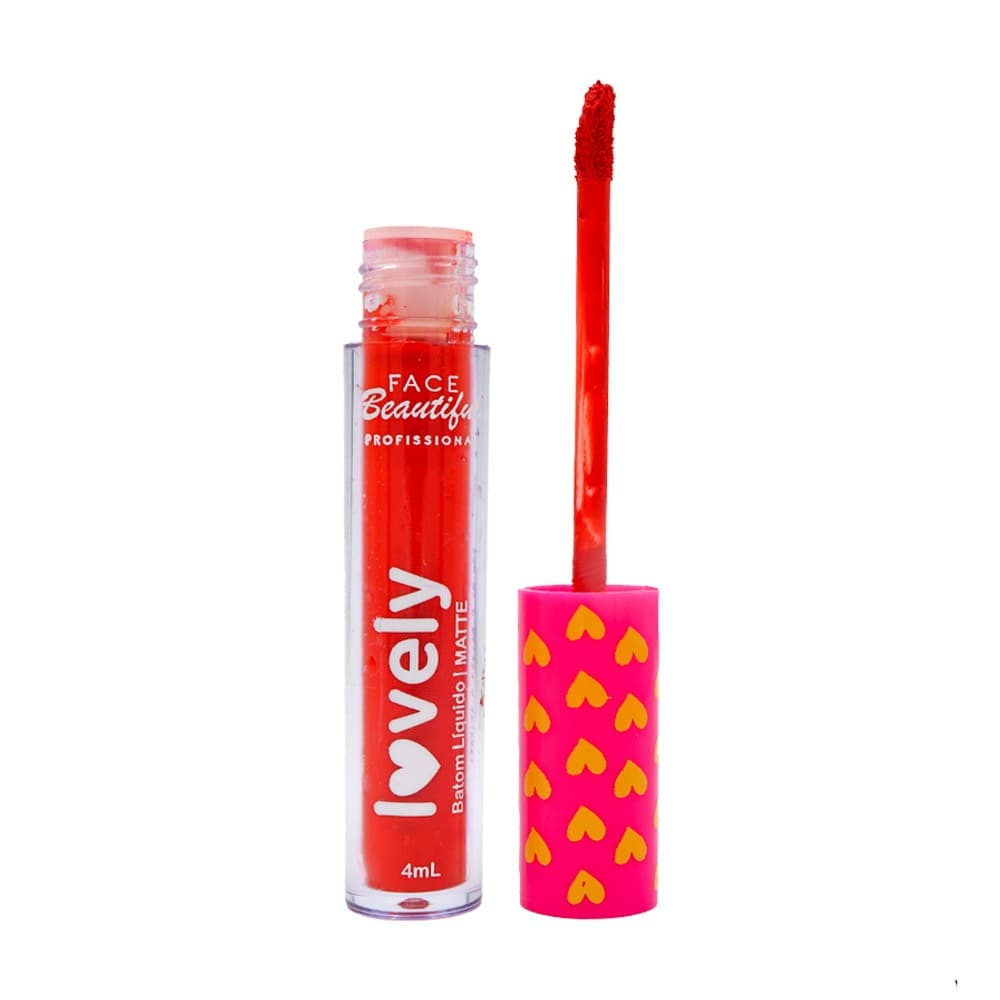 Batom Líquido Matte Vegano Lovely Face Beautiful 4ml