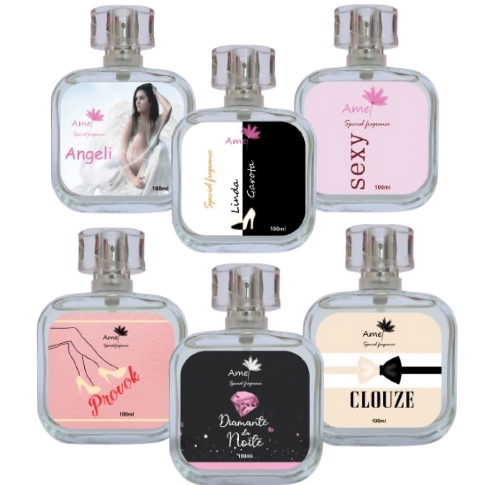 Perfume Amei Cosméticos Feminino 100ml Alta Fixação 33% de Essência Importada