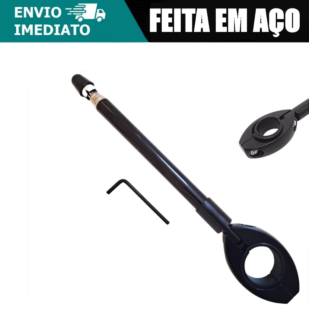 Antena Aço Inox Corta Pipa Universal Modelo Retrátil Anti Cerol Guidão Para Moto 6 Estágios