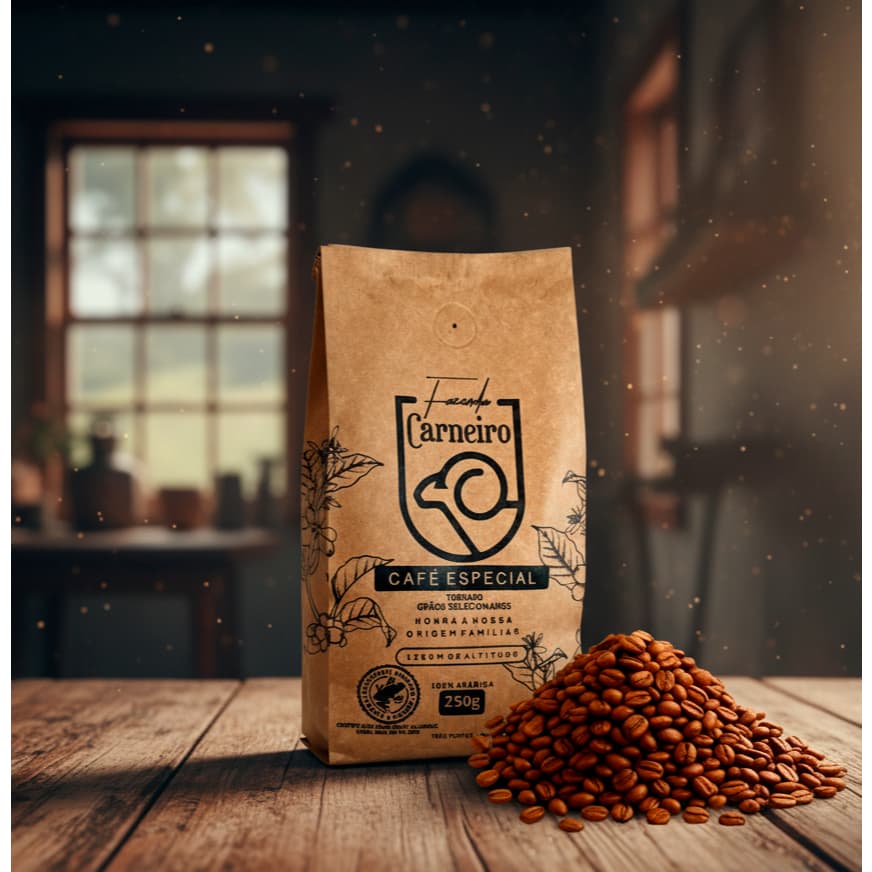 Café Especial +84 Pts Fazenda Carneiro 250g Em Grãos Sul De Minas Gerais 100% Arábica