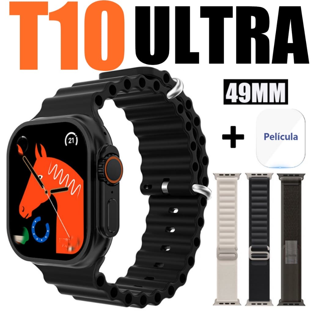2026 Novo T10 ULRTA 3 NFC Relógio Smartwatch Relógio Série 9 Bússola 2.2 Tela Gran
