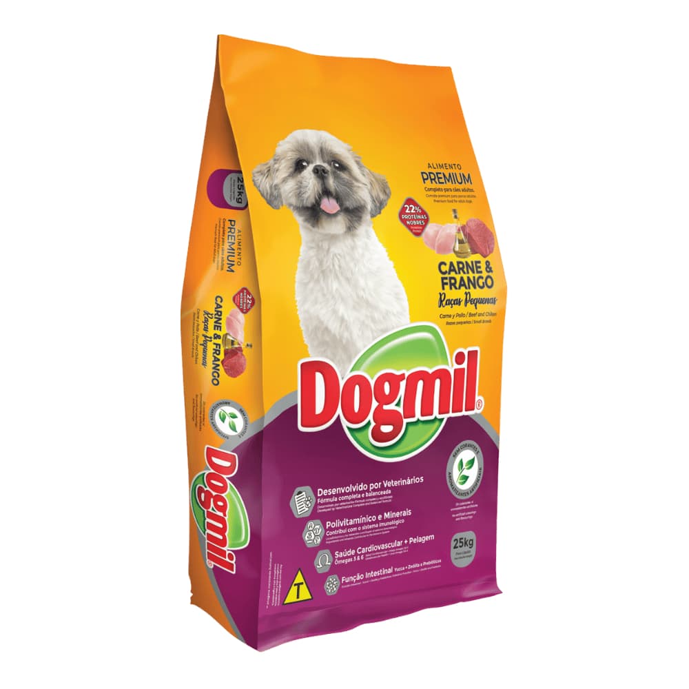 Ração para Cachorro Raças Pequenas Dogmil 22% Proteína 10.1 kg Carne e Frango