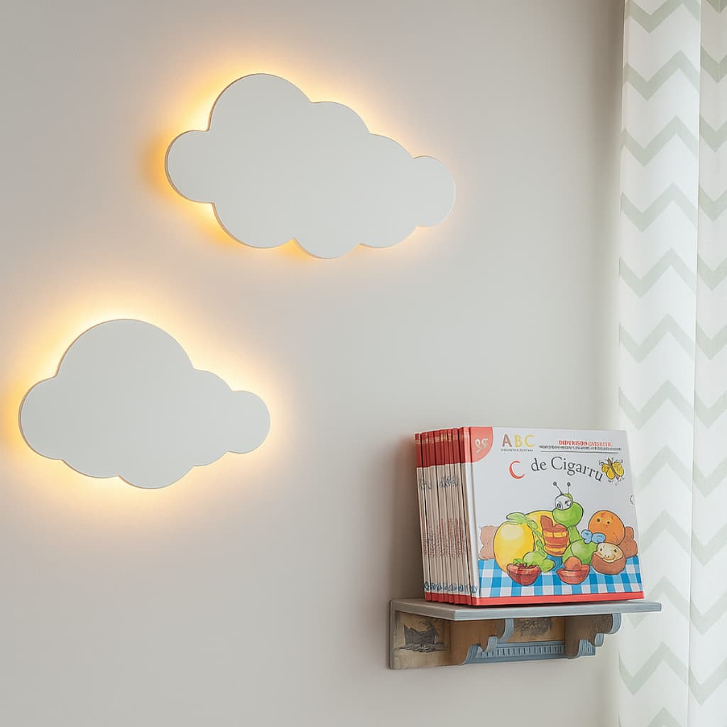 Luminária nuvem com led kit com 2 peças decoração quarto de bebe Decoracao Infantil Pronta Entrega