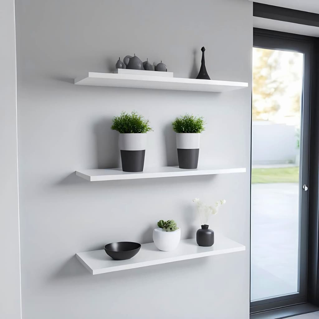 Kit 3 Prateleiras Mdf Suporte Resistente Quarto Sala Banheiro Cozinha Parede Decoração Escritório, Rack - Envio imediato