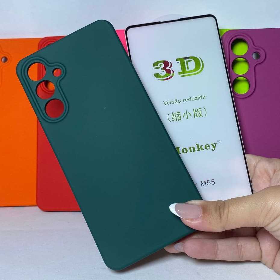 Capa M55 + Película 3D Samsung Capinha Case Protetora Celular Silicone