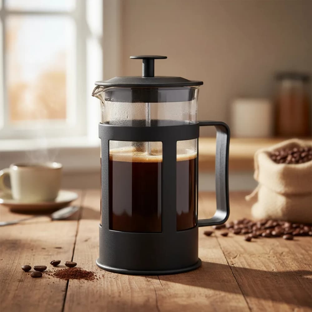 Cafeteira Prensa Francesa Cremeira Café Leite Chá 350ml  Leite Cremoso Capuccino Portátil Expresso
