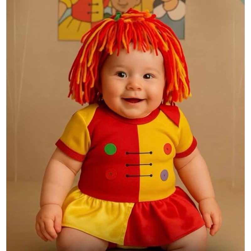 Body bebê temático Emília mesvesário infantil + laço menina + tule