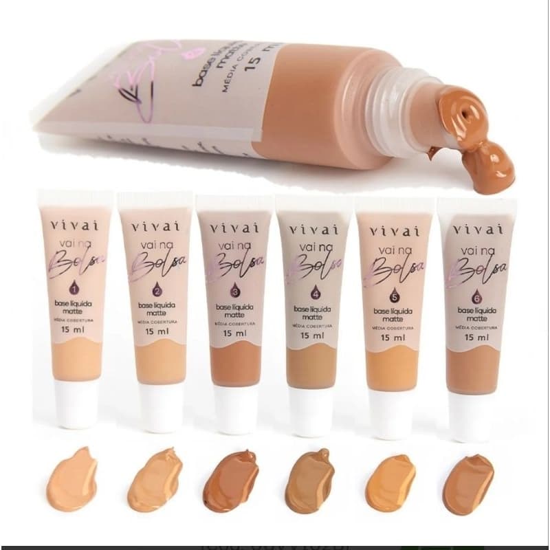 Base Liquida Matte Vai na Bolsa 18ml Vivai unid