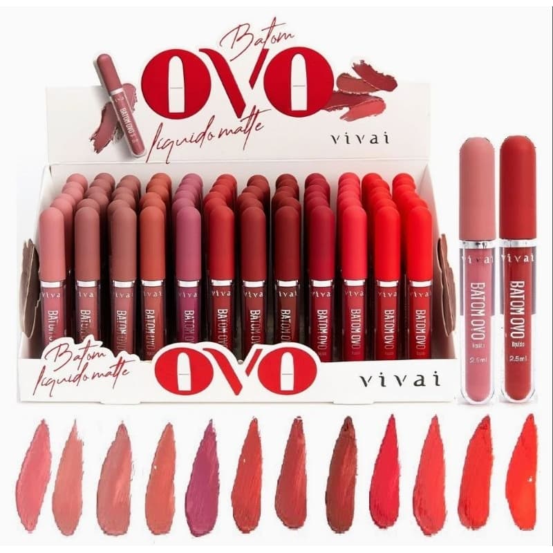 Batom Ovo Líquido Matte Vivai. Batom Ovo. Batom Líquido. Batom Matte.Batom Vivai.
