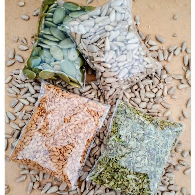 Mix de Sementes e Ervas Naturais 65g – Girassol, Abóbora, Linhaça Dourada e Orégano | Saudável e Natural 🌿