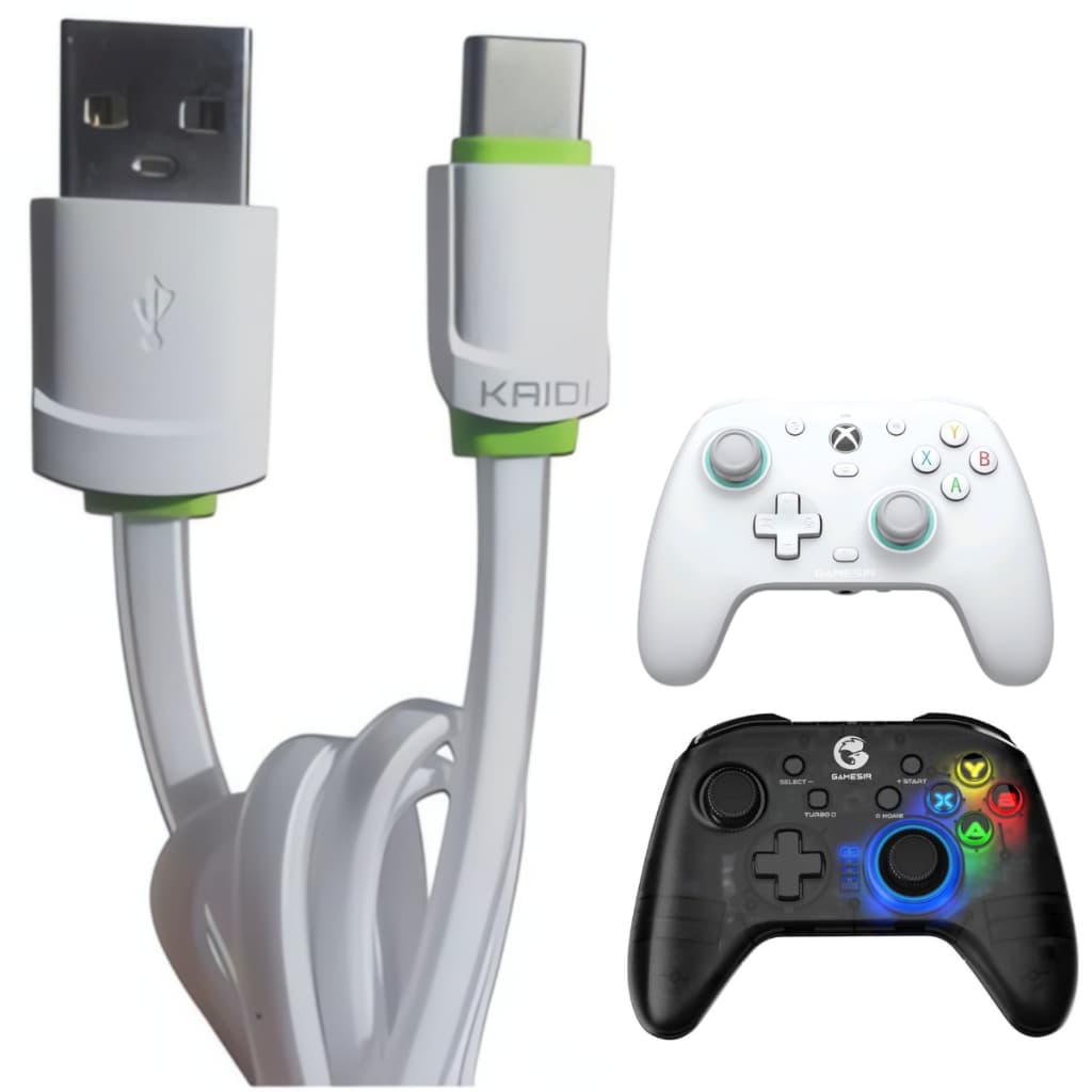 Cabo USB Tipo C 3 Metros para Controle GameSir VX2 AimSwitch – Carregamento Rápido e Conexão Estável