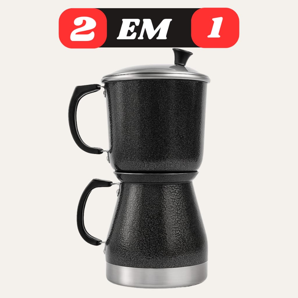 Cafeteira Tipo Italiana 2 em 1 Café expresso Econômica 1,5 L Alumínio design moderno